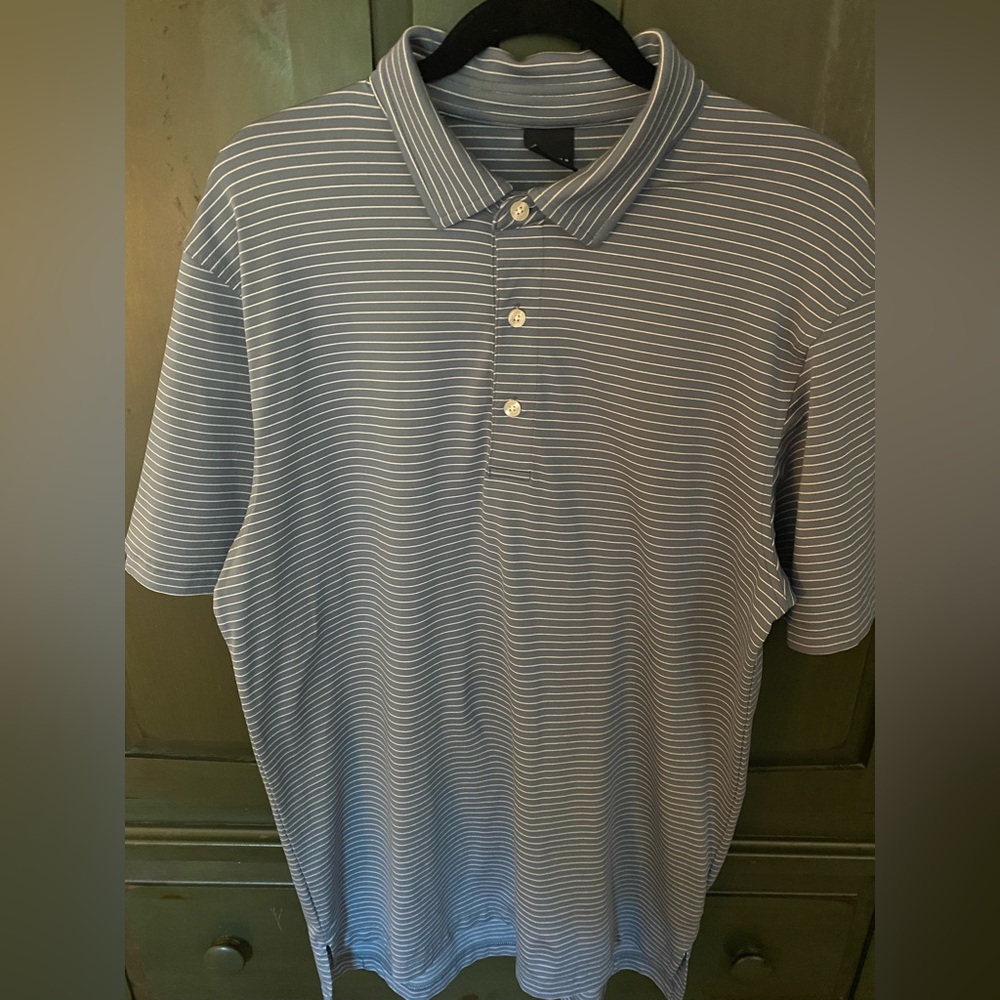 Men’s Dunning Golf Polo Size M Harbour and white stripe